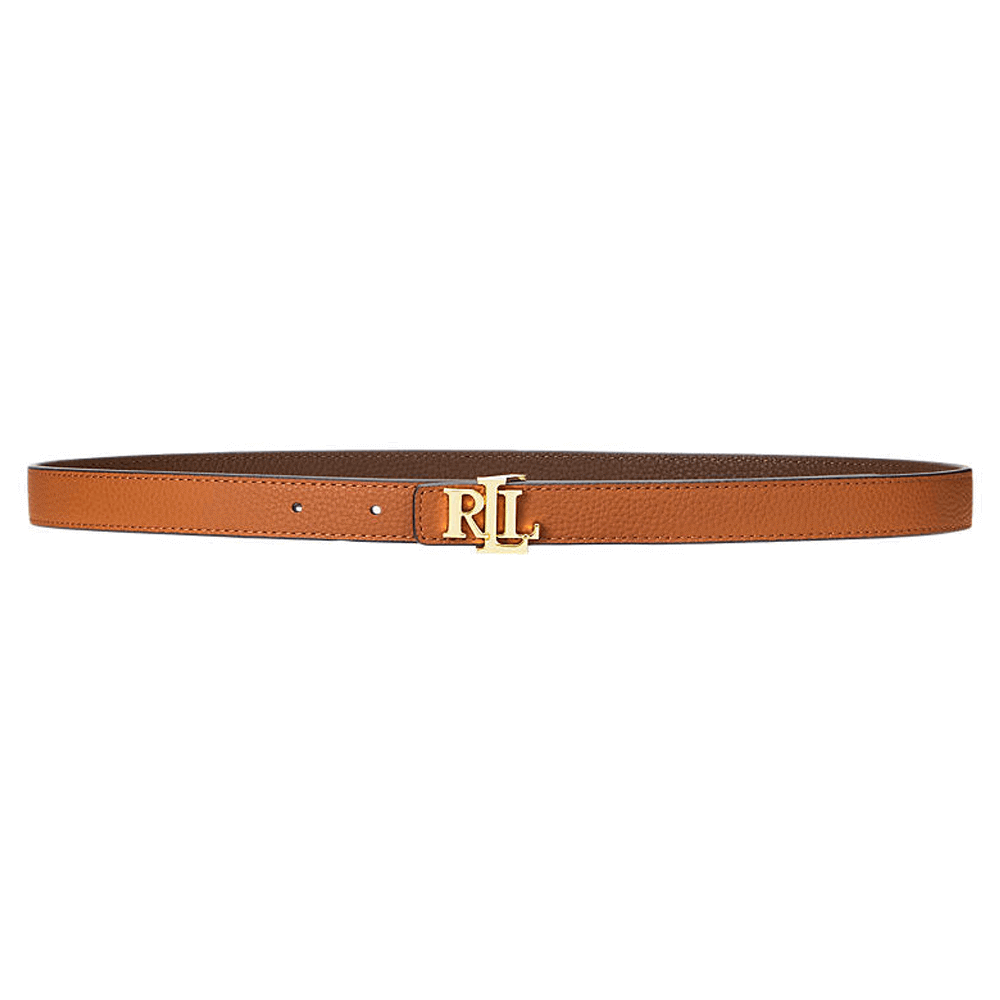 Lauren Ralph Lauren Logo Reversible Leather Skinny Belt